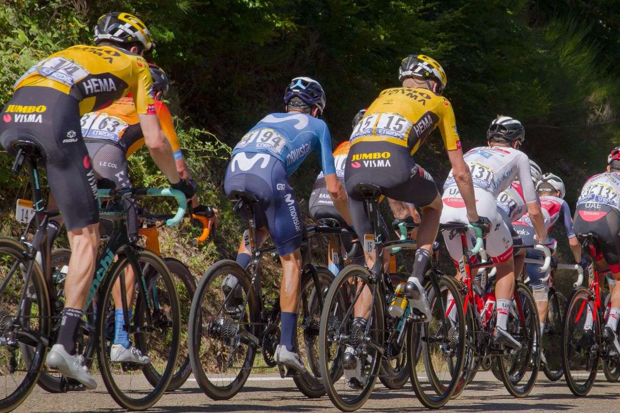 Professional cyclists from Jumbo - Vidma team in the Tour de France