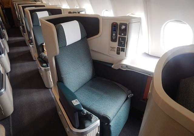 Business class seat in airline