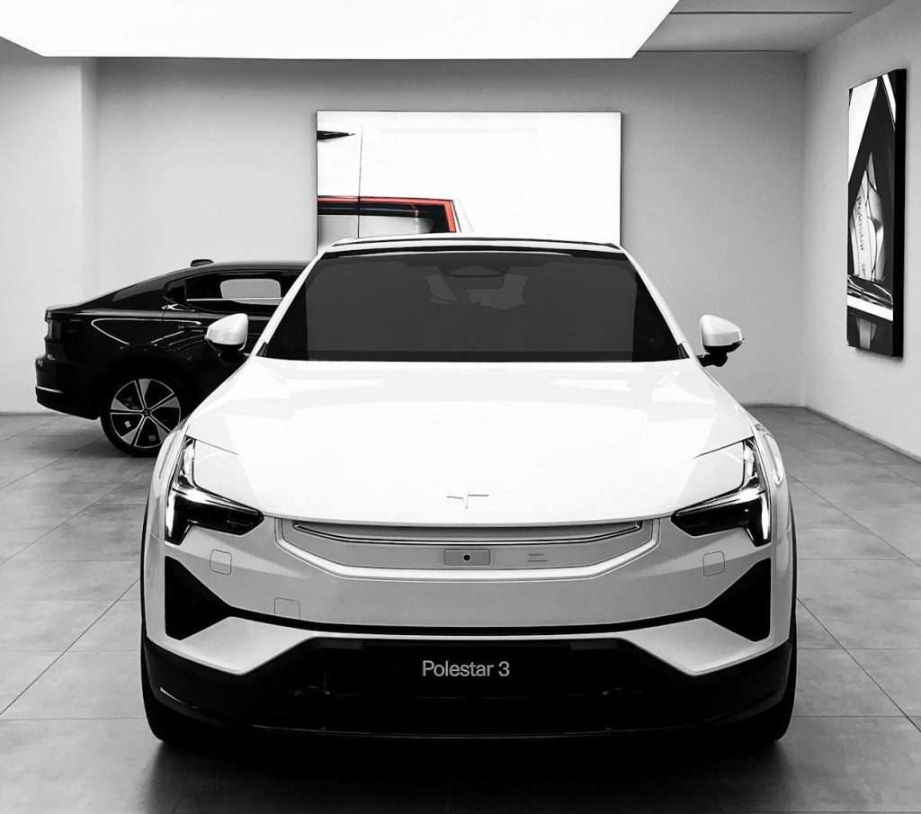 EV Polestar, or EV car inside their experience center