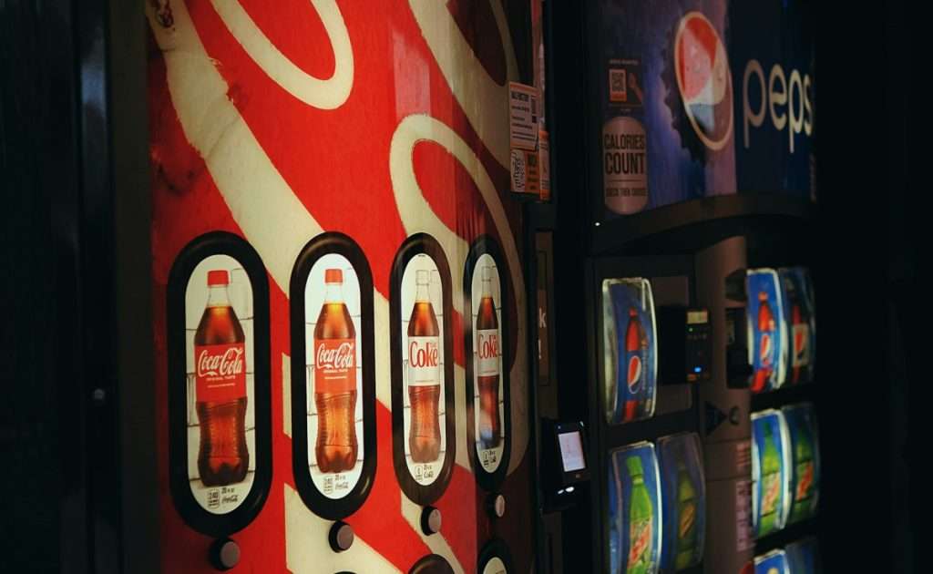 Coca-Cola and Pepsi-Cola vending machines