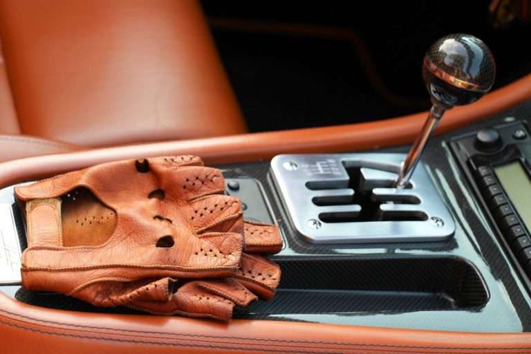 Ferrari light brown interior with gloves and manual gearbox