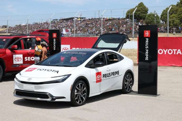 White Prius Prime made by Toyota