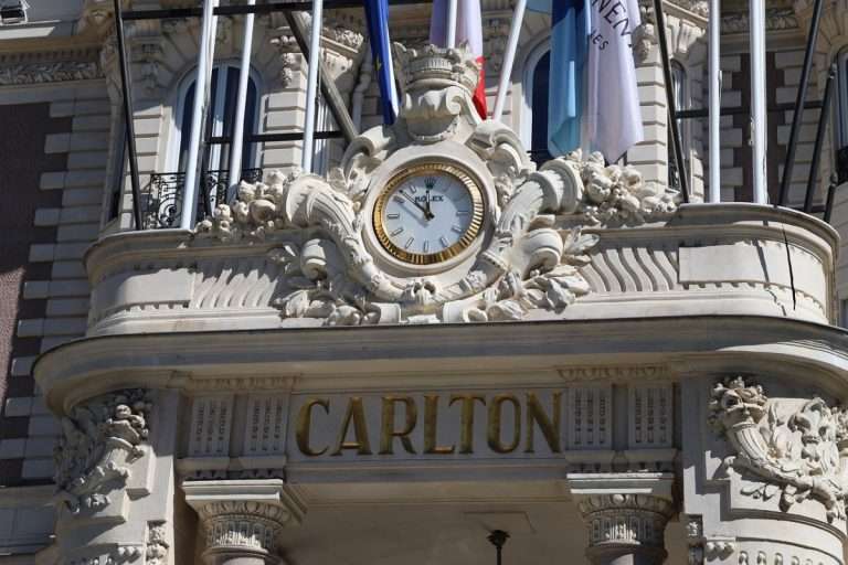 Rolex clock at the Carlton Hotel in Cannes