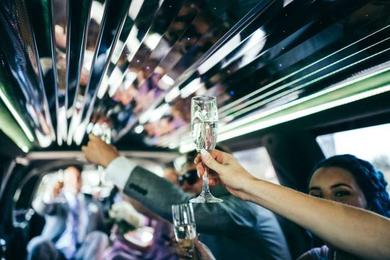 Celebration inside a limousine