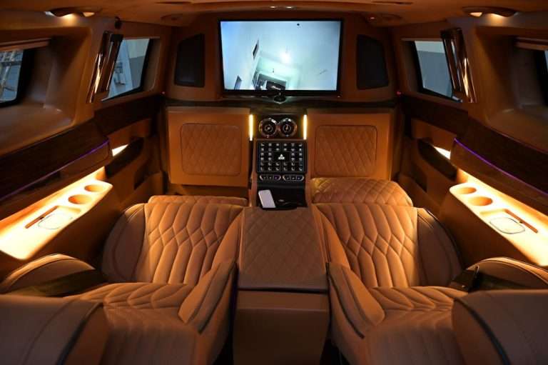 Light brown interior luxury limousine