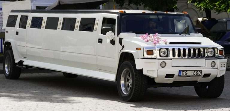 White Hummer stretch limousine