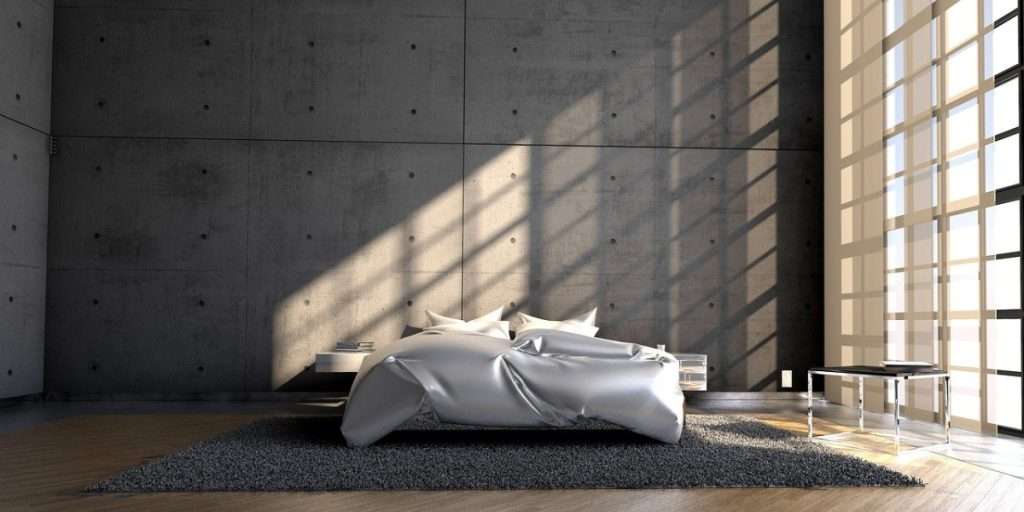 Luxury bed with silver bedding