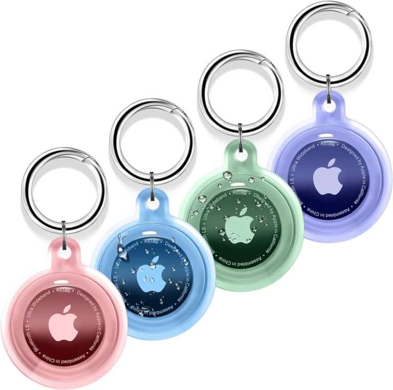 Pautas 4-Pack Airtag Holder with Keychain Protect your Apple Airtag with this waterproof, shockproof, and dustproof TPU case in different colours