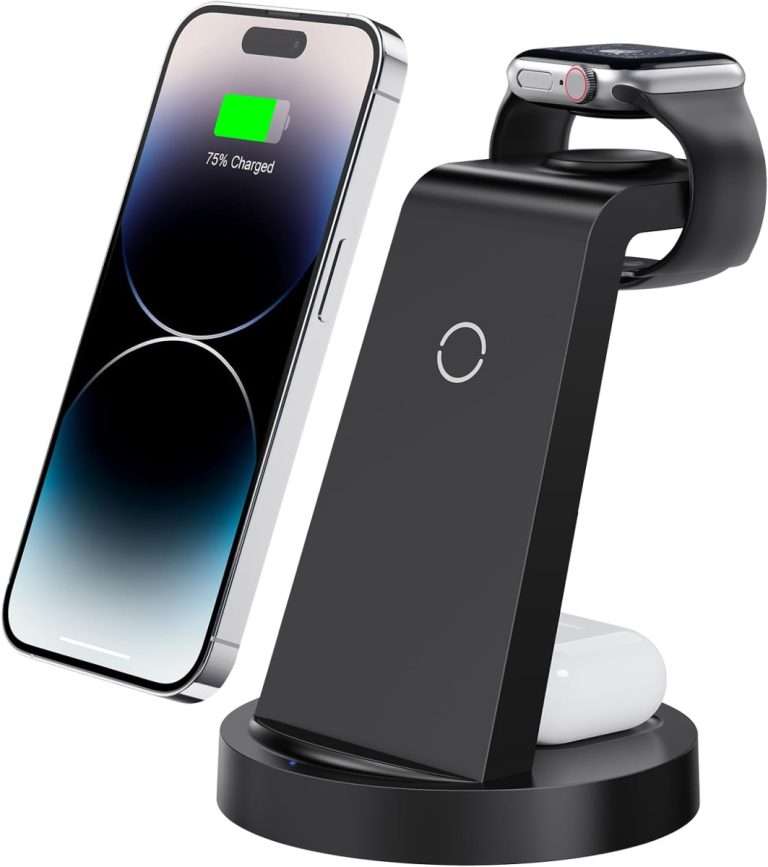 Anwlz 3-in-1 Wireless Charging Station for Apple Devices Charge your iPhone, Apple Watch, and AirPods simultaneously with this fast-charging dock.