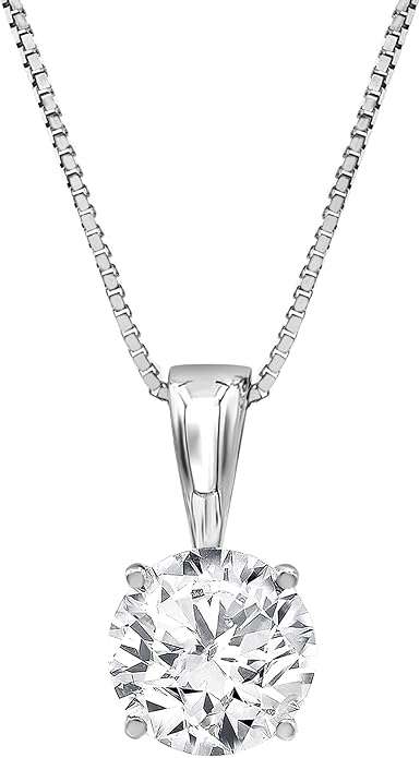 Lab-Grown Diamond Necklace in 14K White Gold