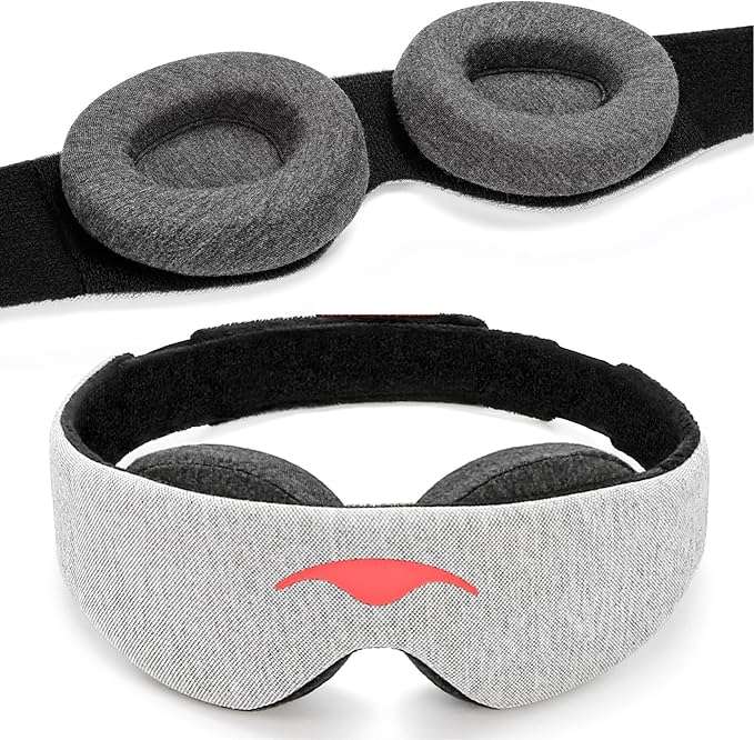 Manta Sleep Mask – 100% Blackout Comfort Block all light with this adjustable, pressure-free sleep mask, featuring customizable eye cups for a perfect fit.