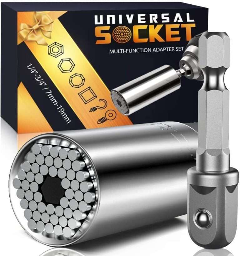 HANPURE Universal Socket it instantly adjusts to fit 1/4” to 3/4” nuts and bolts, saving time and replacing multiple tools. Durable and versatile, it grips various shapes and works with drills, screwdrivers, and ratchets.