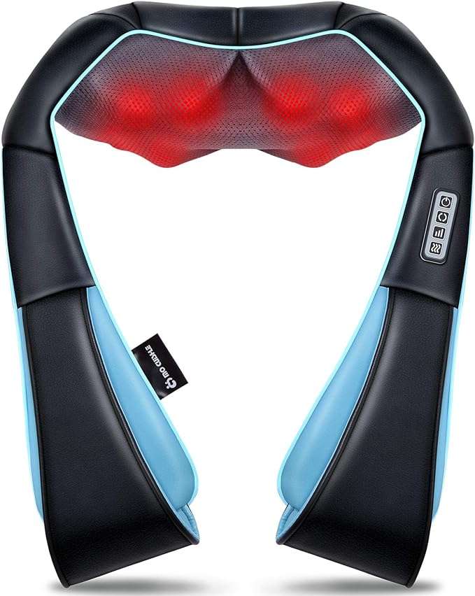 Mo Cuishle Shiatsu Massager relieves stress with 8 kneading nodes and soothing heat to ease muscle tension and improve circulation