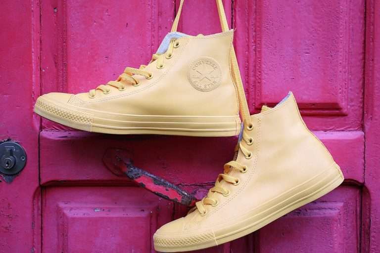 White Converse high tops