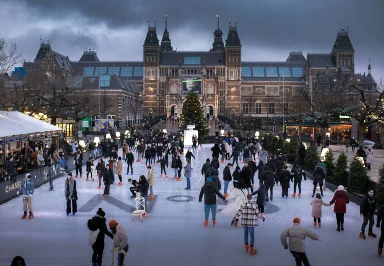 Ice rink at Amsterdam Rijksmuseum