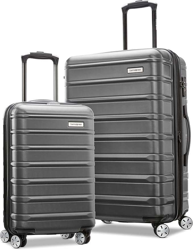 Two Black Samsonite Omni 2 Hardside Luggage Set