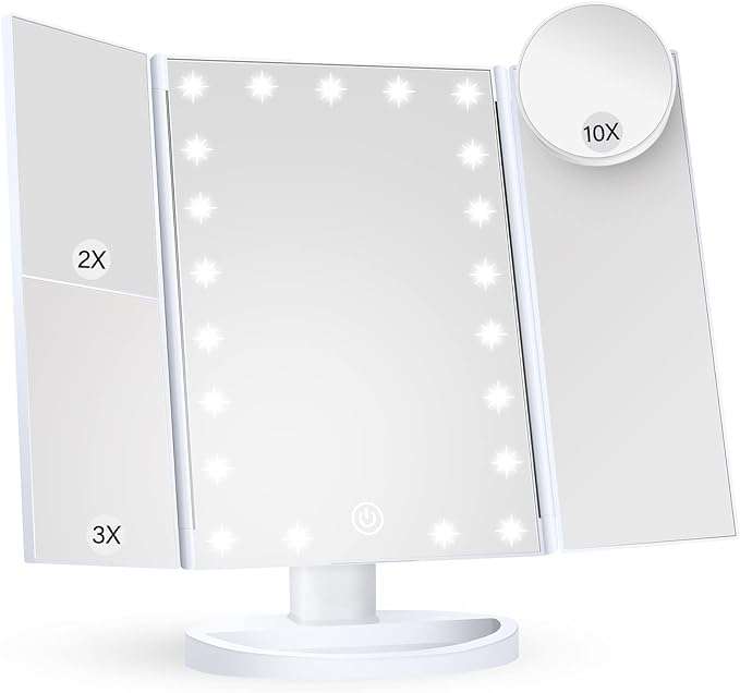Makeup Mirror With Lights. This is a white triple mirror