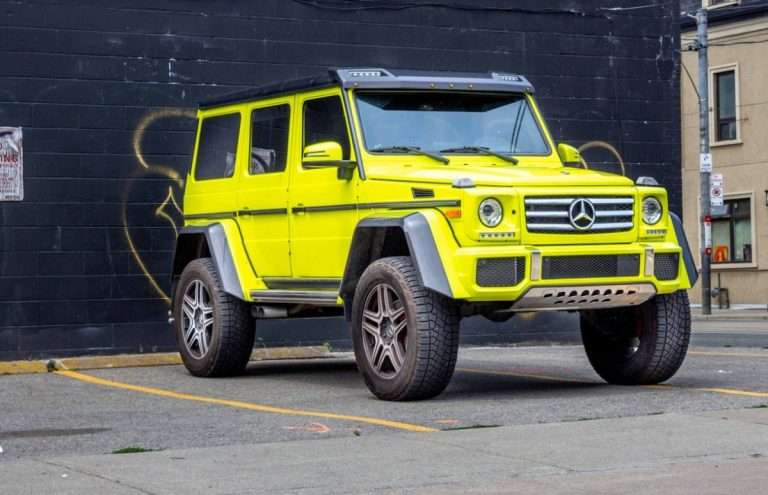 Bright yellow Mercedes G-Class