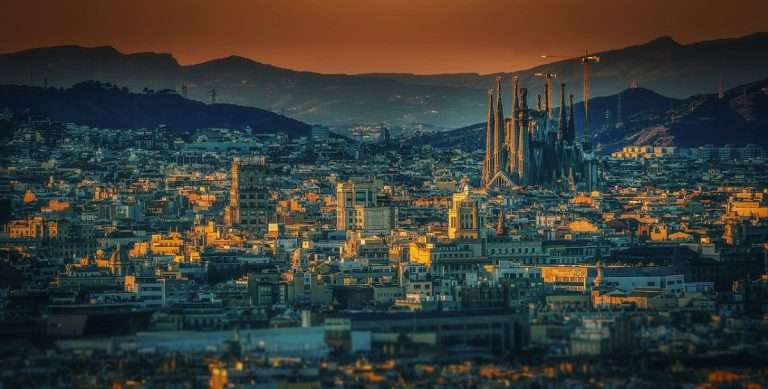 Barcelona the city and the cathedral La Sagrada Familia